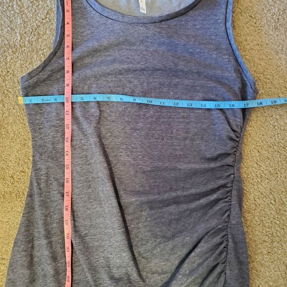 Leith Ruched Heather Gray Sleeveless Tank Bodycon Mini Dress Sz XL - Picture 9 of 12
